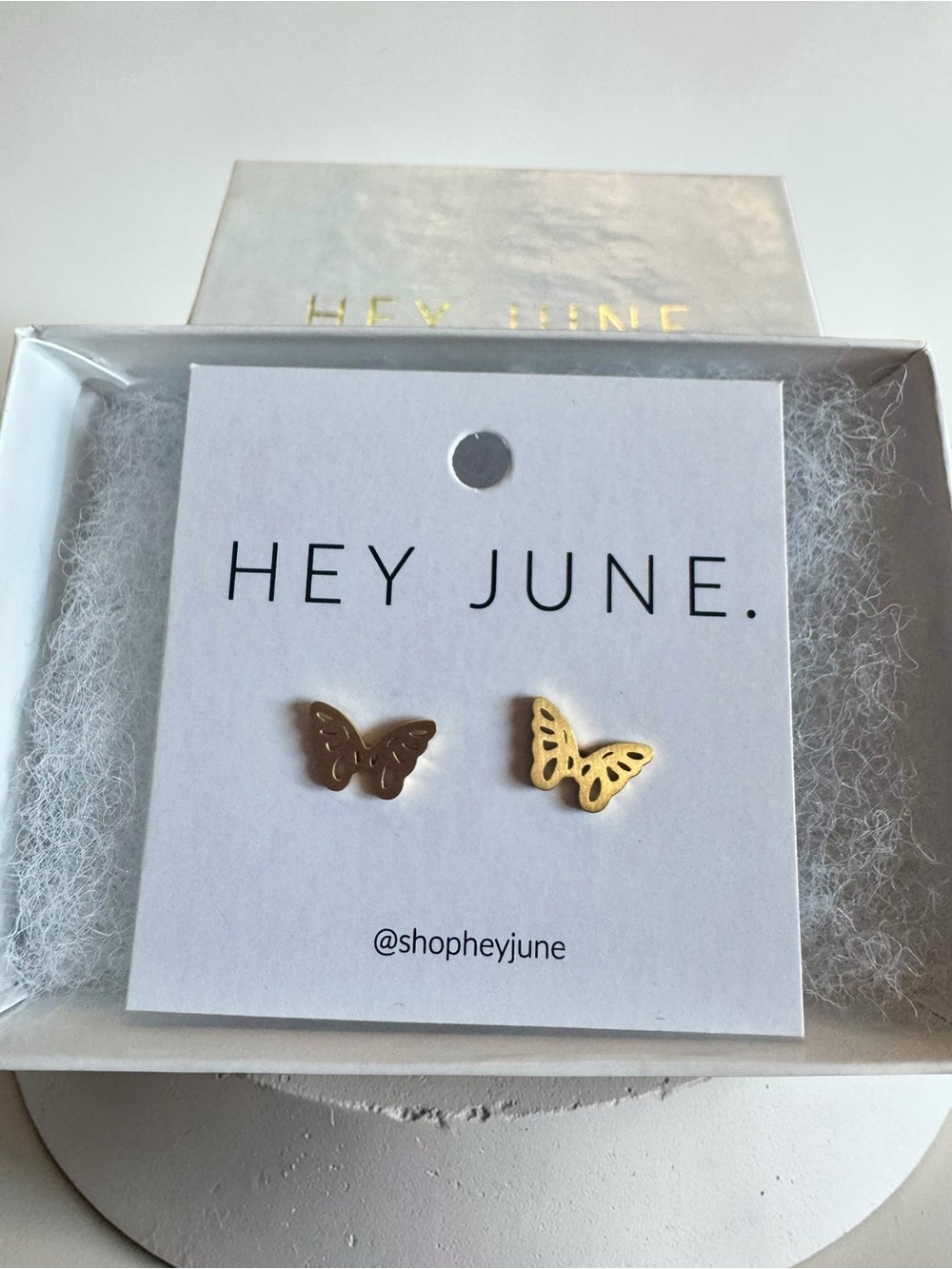 Gold Butterfly Stud Earrings